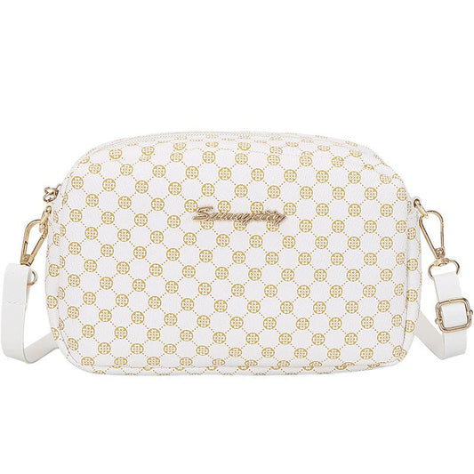 Geometric Pattern Shoulder Bag Faux Leather Crossbody