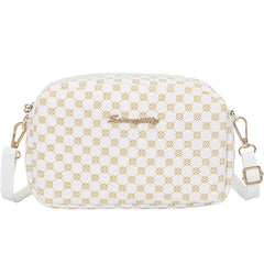 Geometric Pattern Shoulder Bag Faux Leather Crossbody