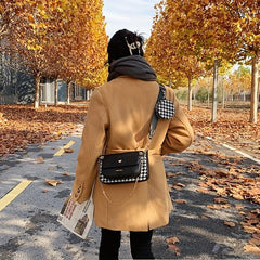 Houndstooth Shoulder Bag Crossbody Chain Strap & Mini Purse
