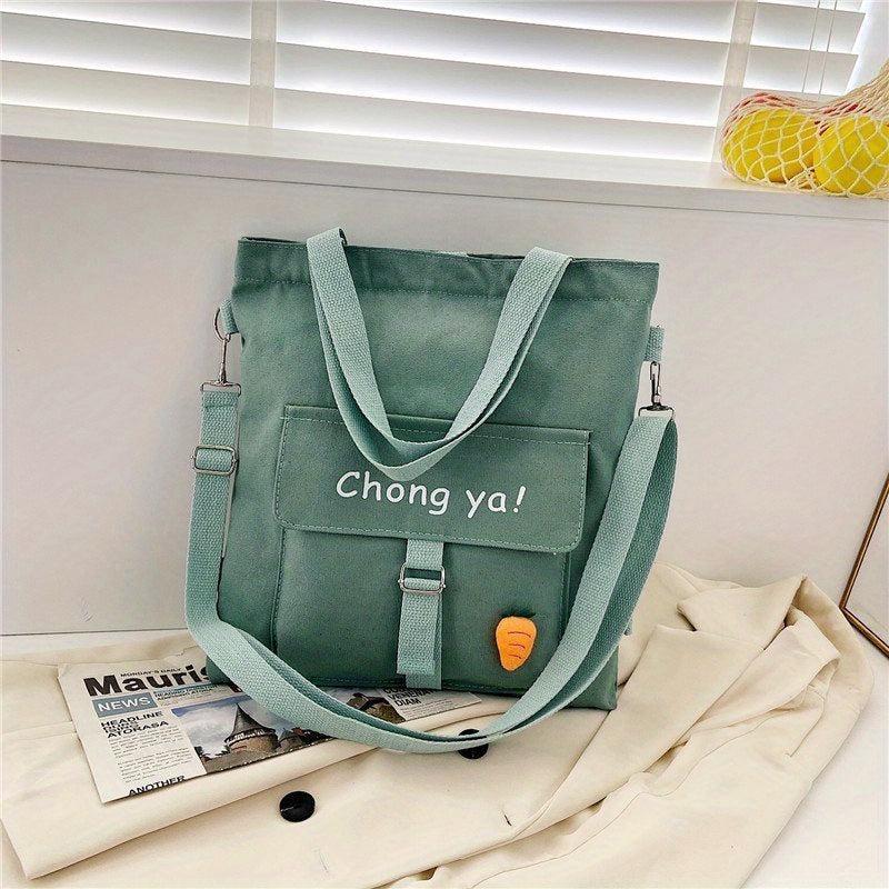Canvas Shoulder Bag Large Capacity Crossbody Handbag