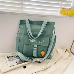 Canvas Shoulder Bag Large Capacity Crossbody Handbag