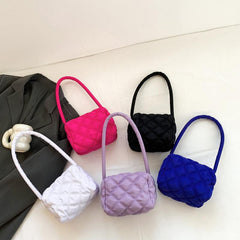 Stylish Puffer Quilted Rhombus Handbag For Women