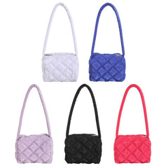 Stylish Puffer Quilted Rhombus Handbag For Women