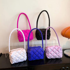Stylish Puffer Quilted Rhombus Handbag For Women