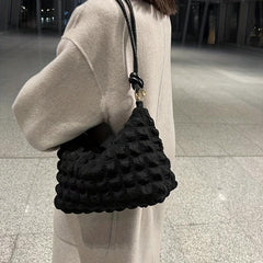 Cloud Pleated Underarm Hobo Bag Shoulder Bag Women's Casual Handbag