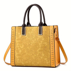 Floral Jacquard Tote Bag Crossbody Satchel Purse