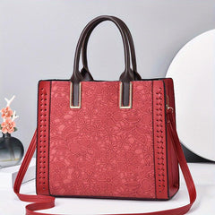 Floral Jacquard Tote Bag Crossbody Satchel Purse