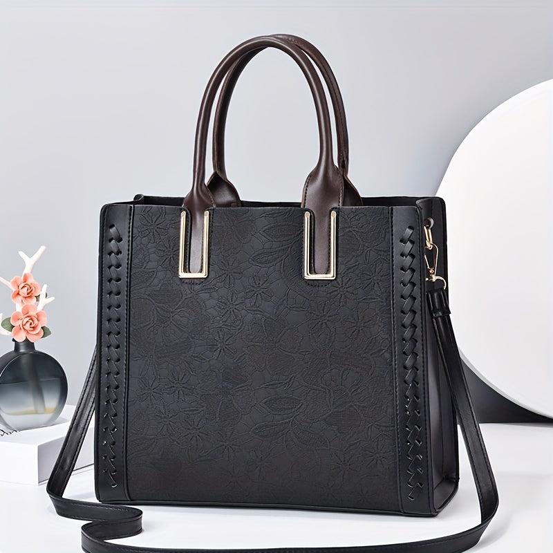 Floral Jacquard Tote Bag Crossbody Satchel Purse