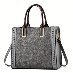 Floral Jacquard Tote Bag Crossbody Satchel Purse