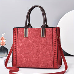 Floral Jacquard Tote Bag Crossbody Satchel Purse