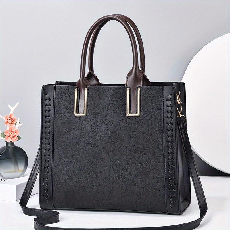 Floral Jacquard Tote Bag Crossbody Satchel Purse