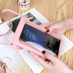 Transparent Phone Bag Faux Leather Crossbody Bag Women's Shoulder Bag