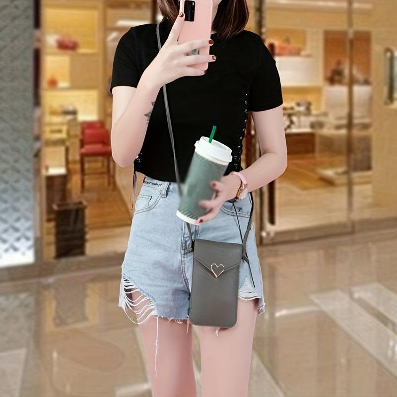 Transparent Phone Bag Faux Leather Crossbody Bag Women's Shoulder Bag