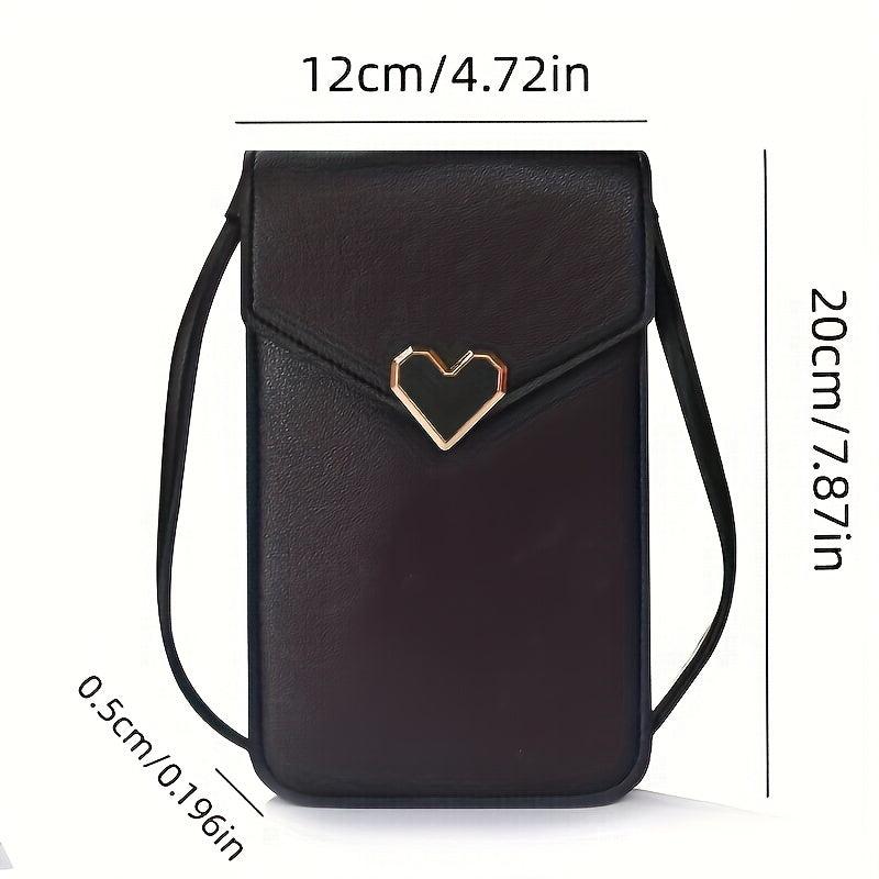 Transparent Phone Bag Faux Leather Crossbody Bag Women's Shoulder Bag
