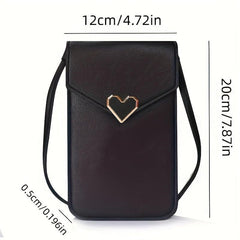 Transparent Phone Bag Faux Leather Crossbody Bag Women's Shoulder Bag