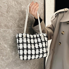 Plaid Large Capacity Tote Bag Shoulder Bag