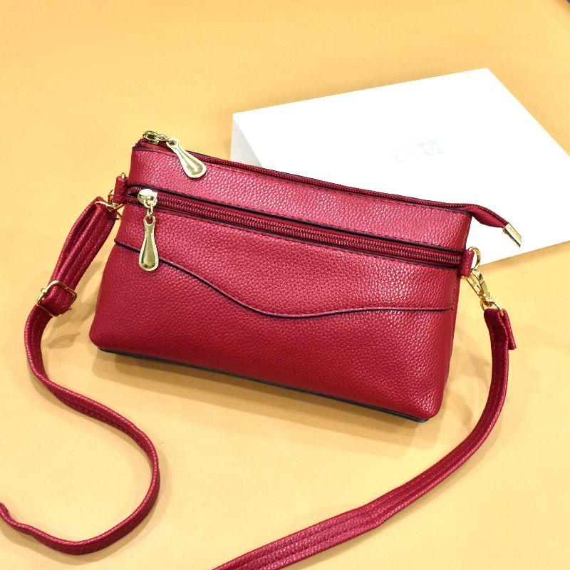 Litchi Pattern Crossbody Bag Faux Leather Shoulder Purse