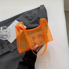 Transparent Jelly Bag All Match Baguette Zipper Bag