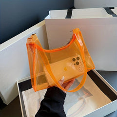 Transparent Jelly Bag All Match Baguette Zipper Bag