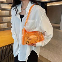 Transparent Jelly Bag All Match Baguette Zipper Bag