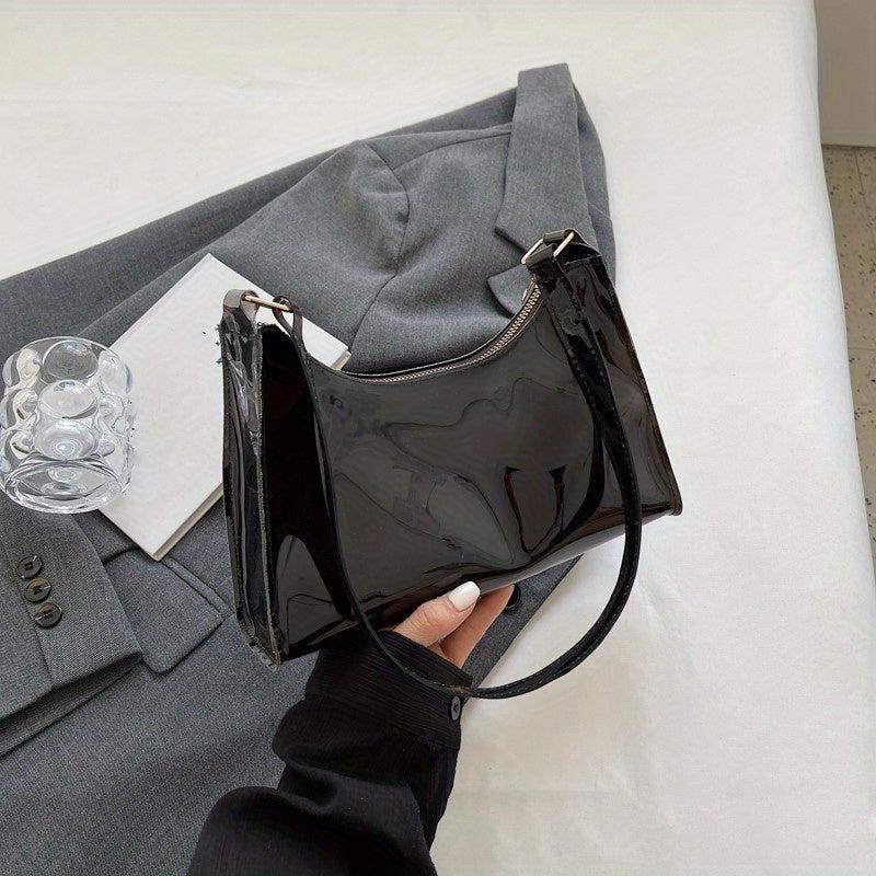 Transparent Jelly Bag All Match Baguette Zipper Bag