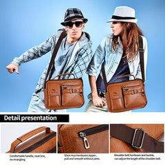 Vintage Faux Leather Business Crossbody Bag