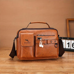 Vintage Faux Leather Business Crossbody Bag