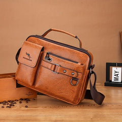 Vintage Faux Leather Business Crossbody Bag