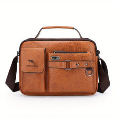 Vintage Faux Leather Business Crossbody Bag