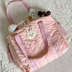 Bear Decor Large Capacity Mommy Tote Bag Lightweight Shoulder Shopping Bag