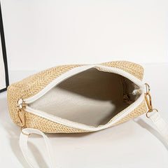 Straw Woven Crossbody Bag Summer Beach Handbag