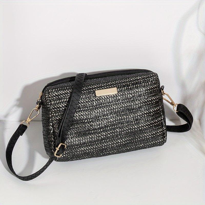Straw Woven Crossbody Bag Summer Beach Handbag