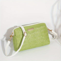 Straw Woven Crossbody Bag Summer Beach Handbag