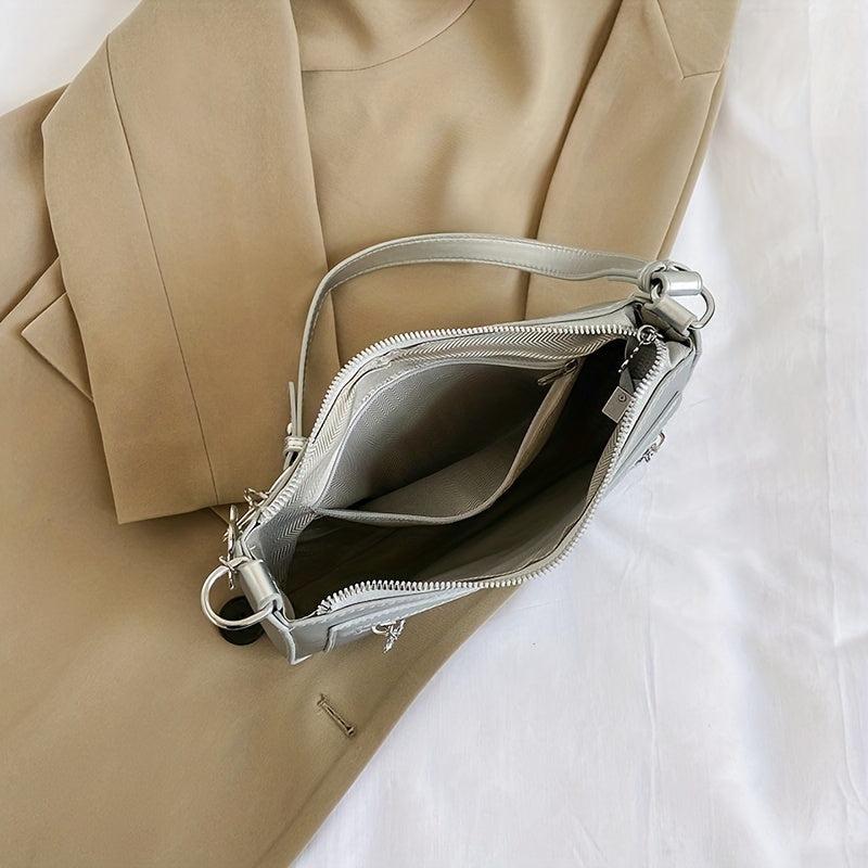 Vintage Chain Baguette Bag Y2K Motorcycle Bag