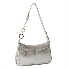 Vintage Chain Baguette Bag Y2K Motorcycle Bag