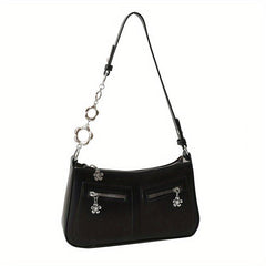 Vintage Chain Baguette Bag Y2K Motorcycle Bag