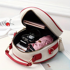Mini Cherry Decor Crossbody Bag PU Leather Handbag Round Shoulder Purse