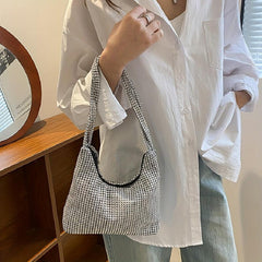 Rhinestone Decor Glitter Evening Bag for Party Shoulder Bag
