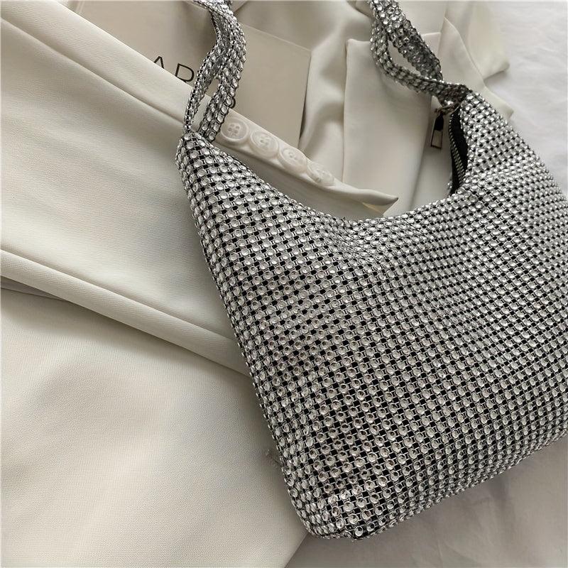 Rhinestone Decor Glitter Evening Bag for Party Shoulder Bag