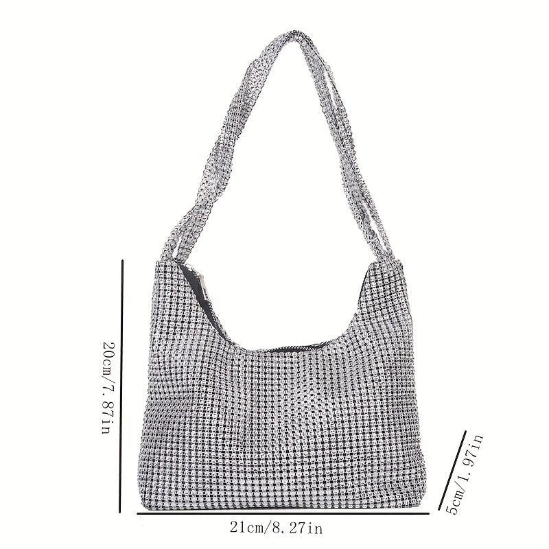 Rhinestone Decor Glitter Evening Bag for Party Shoulder Bag