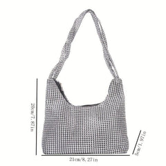 Rhinestone Decor Glitter Evening Bag for Party Shoulder Bag