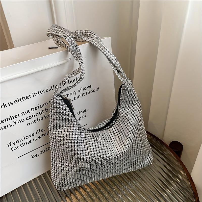 Rhinestone Decor Glitter Evening Bag for Party Shoulder Bag