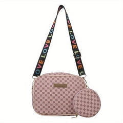 Polka Dot Print Crossbody Bag Set with Coin Purse