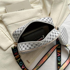 Polka Dot Print Crossbody Bag Set with Coin Purse