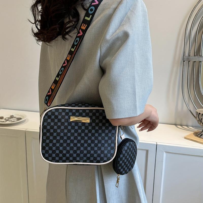 Polka Dot Print Crossbody Bag Set with Coin Purse