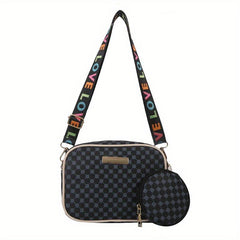 Polka Dot Print Crossbody Bag Set with Coin Purse