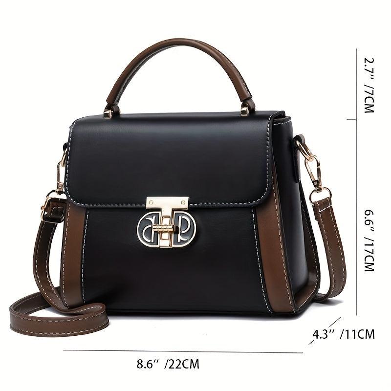 Colorblock Square Shoulder Bag for Work