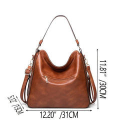 Faux Leather Shoulder Bag Large Crossbody Handbag