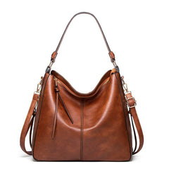Faux Leather Shoulder Bag Large Crossbody Handbag