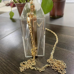 Clear Acrylic Evening Clutch Bag Transparent Square Box Bag